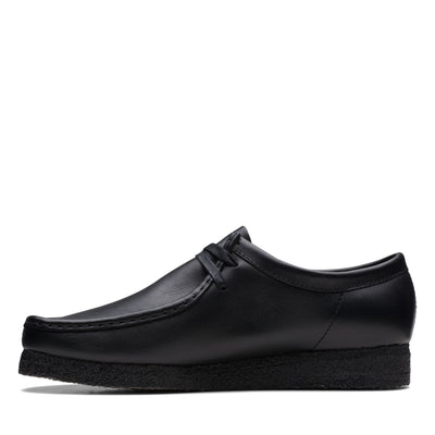 Clarks Originals Wallabee Low - Black Leather Men's Black Leather 26155514 — detail view