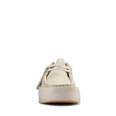 [26158152] WOMENS CLARKS WALLABEE CUP WHITE NUBUCK