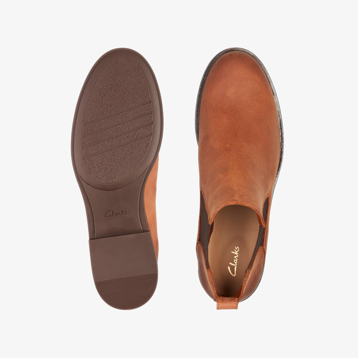 Clarks MEMI TOP Women's Dark Tan Leather 26161643 — top view