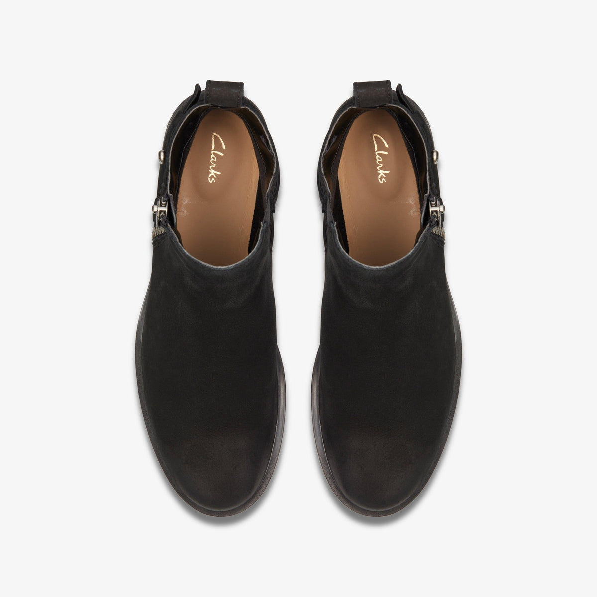 Clarks Memi Lo Women's Black Nubuck 26162170 — top view