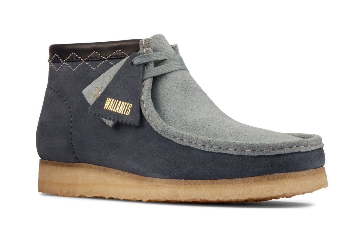 Clarks Originals Wallabee Boot Men's Blue Combi 26163259 — side view