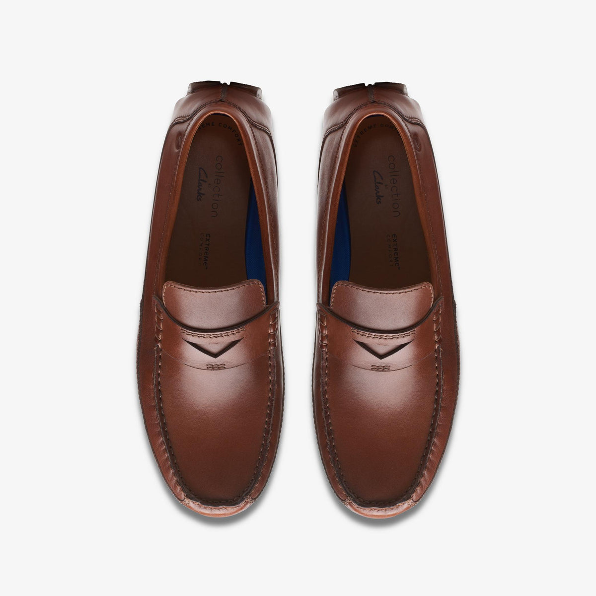 Clarks MARKMAN WAY Men's Dark Tan Leather 26163881 — top view