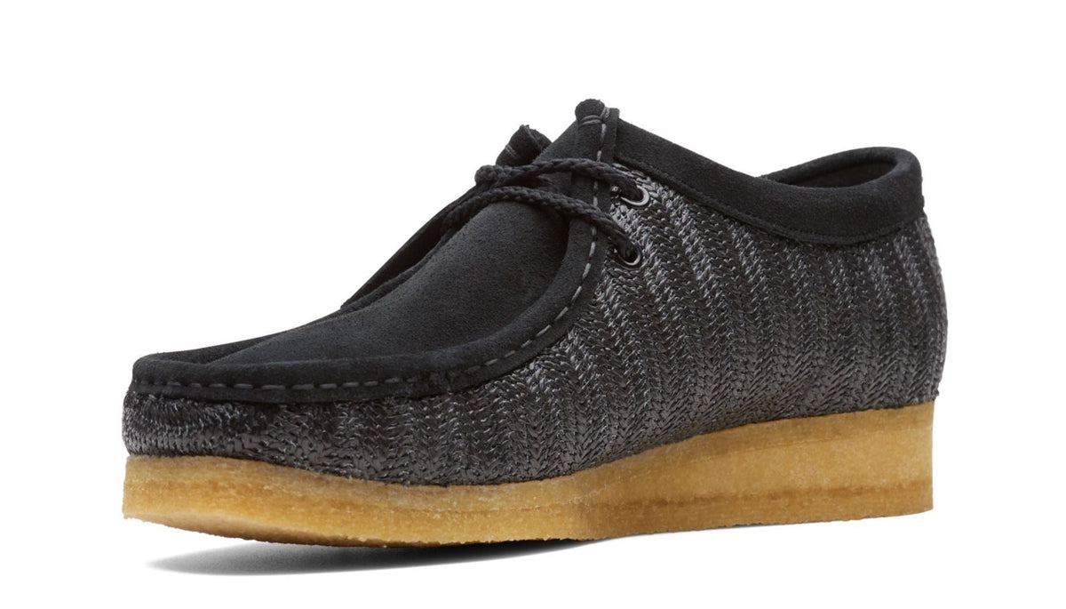 Clarks Originals Wallabee Raffia Men's Black Textile 26165512 — sole view
