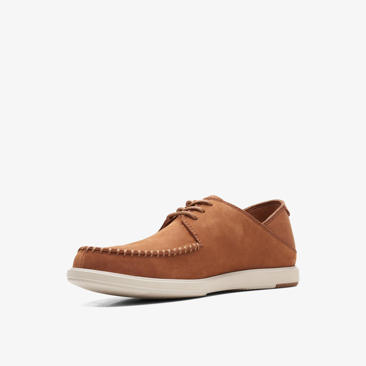 Clarks BRATTON TIE Men's Dark Tan Nubuck 26165980 — sole view
