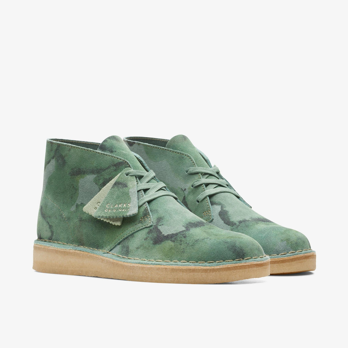 Clarks Originals Desert Coal Men's Green Camouflage Suede 26166172 — sole view