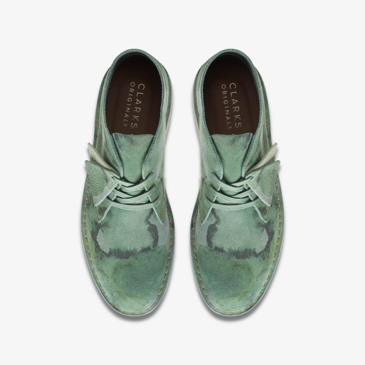 Clarks Originals Desert Coal Men's Green Camouflage Suede 26166172 — top view