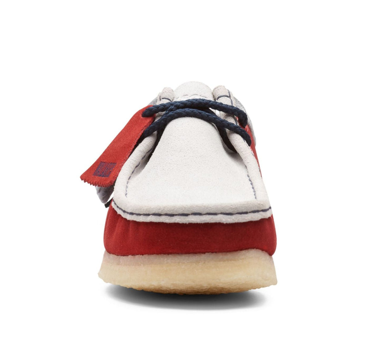 Clarks Originals Wallabee Low VCY Men's Gray and Red Suede 26166291 — rear view