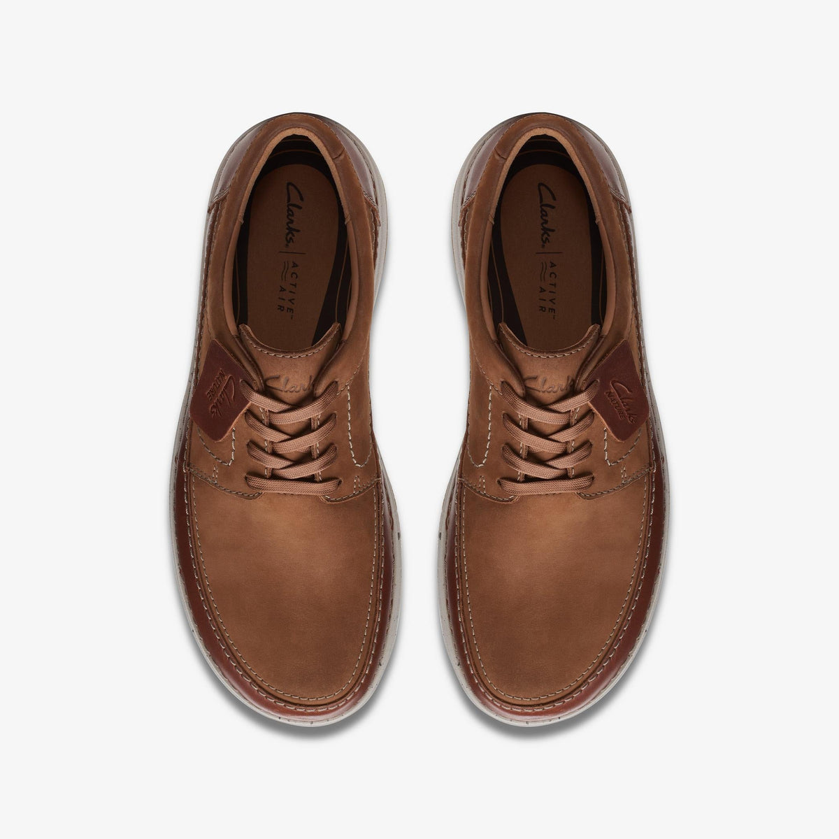 Clarks Nature 5 Lo (Wide) Men's Dark Tan Combi Nubuck 26168613 — top view