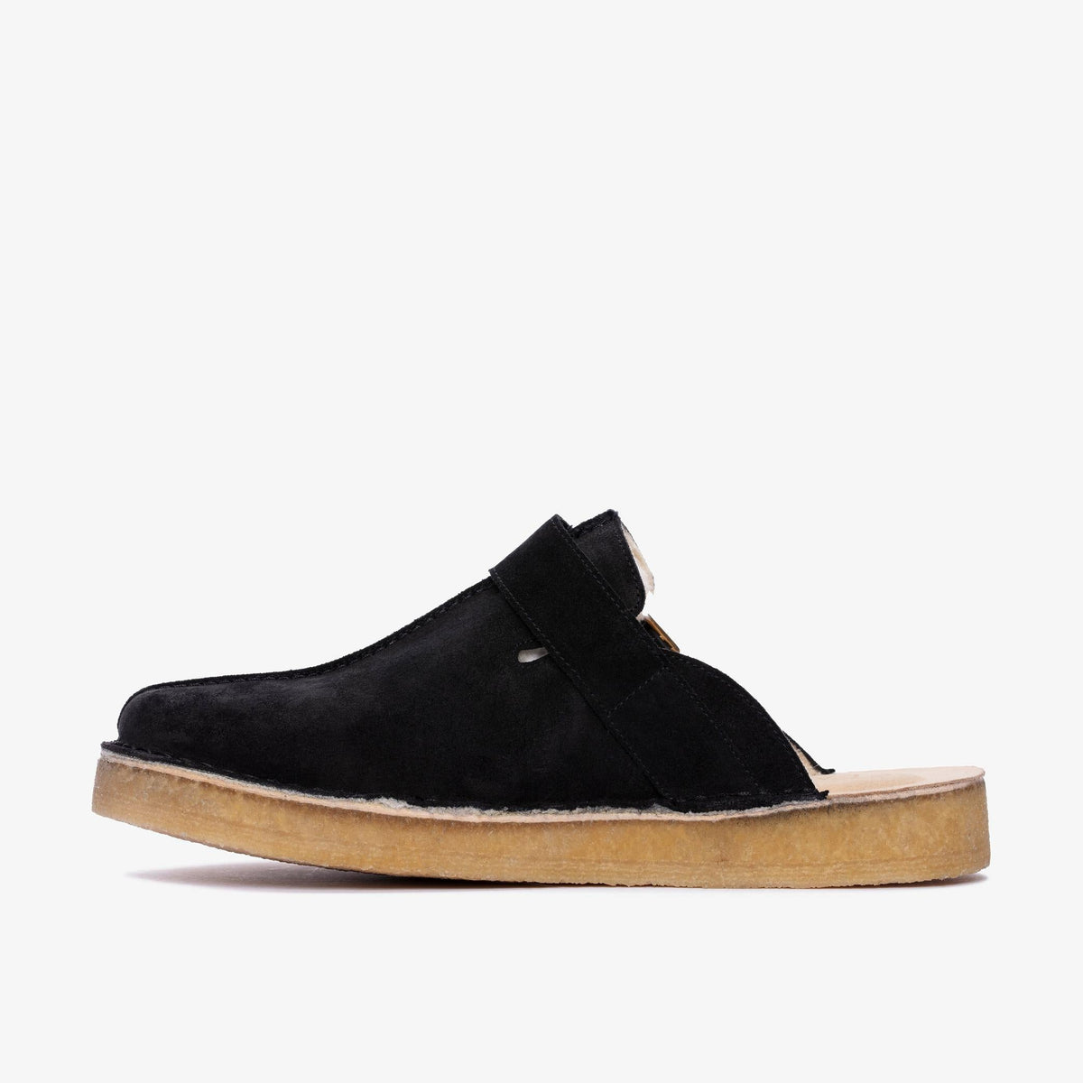 Clarks Originals Trek Mule Men's Black Wlined Suede 26168618 — side view