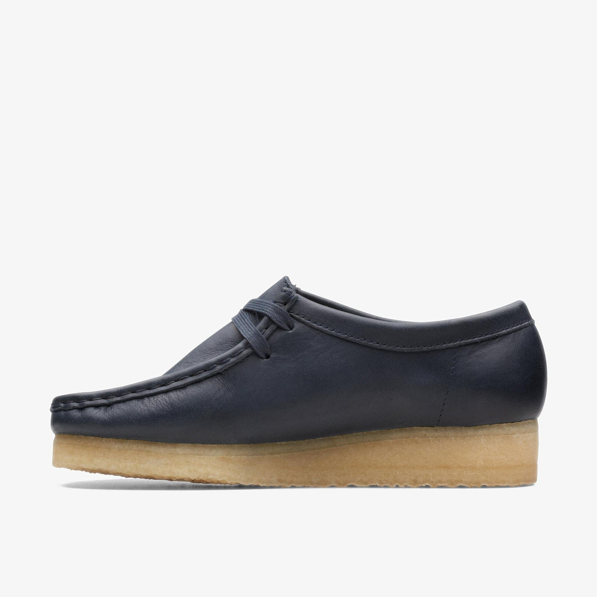 Clarks Originals Wallabee Women's Navy Leather 26168642 — side view