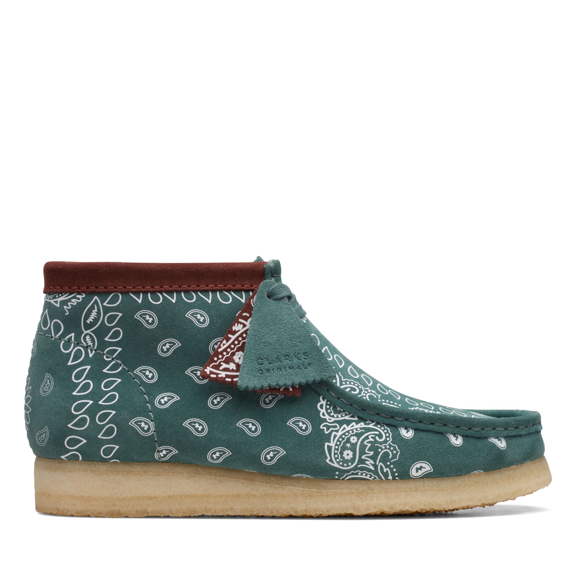 Clarks Originals Wallabee Boot Men's Green Paisley