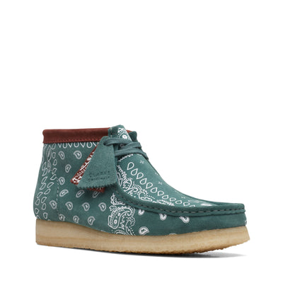 Clarks Originals Wallabee Boot Men's Green Paisley