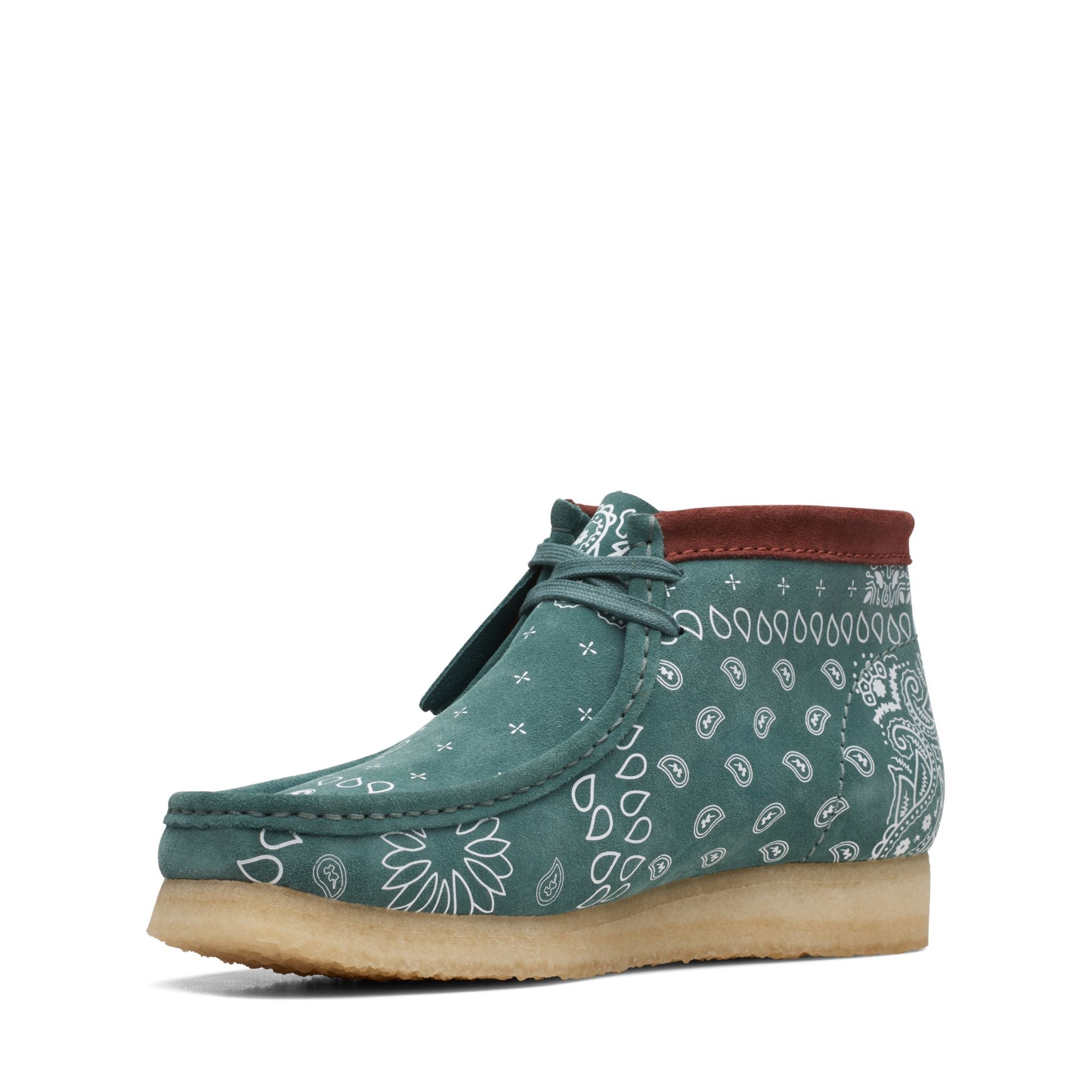 Clarks Originals Wallabee Boot Men's Green Paisley