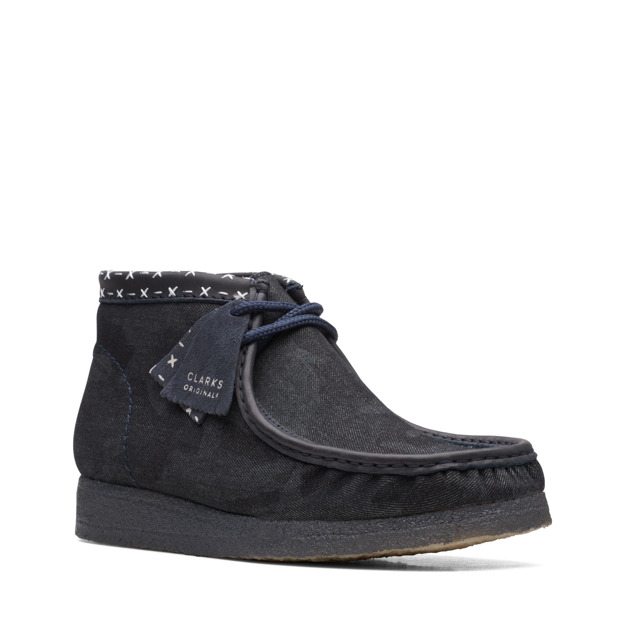 Clarks Originals Wallabee Boot Men's Denim Blue Syn