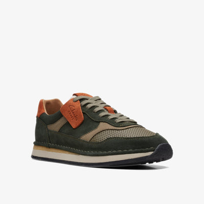 Clarks Craft Run Tor Men's Olive Combination 26169229 — rear view