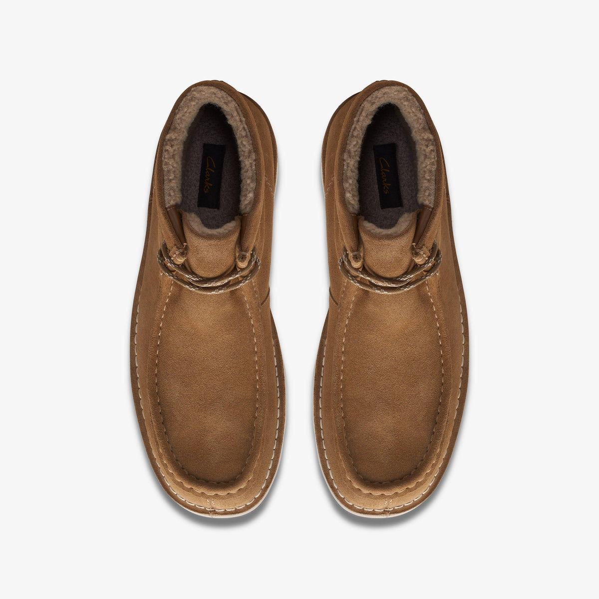 Clarks Corston Wally WP Men's Dark Sand Wool-Lined 26169526 — top view