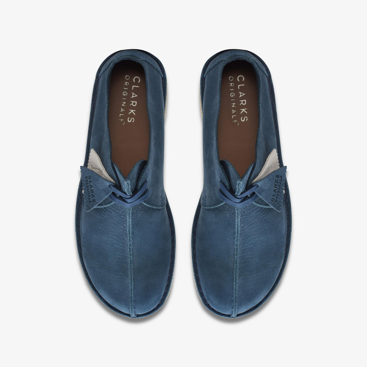 Clarks Originals Desert Trek Men's Blue Oxfords & Lace Nubuck 26170134 — top view