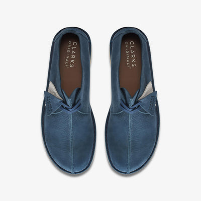 Clarks Originals Desert Trek Men's Blue Oxfords & Lace Nubuck 26170134 — top view