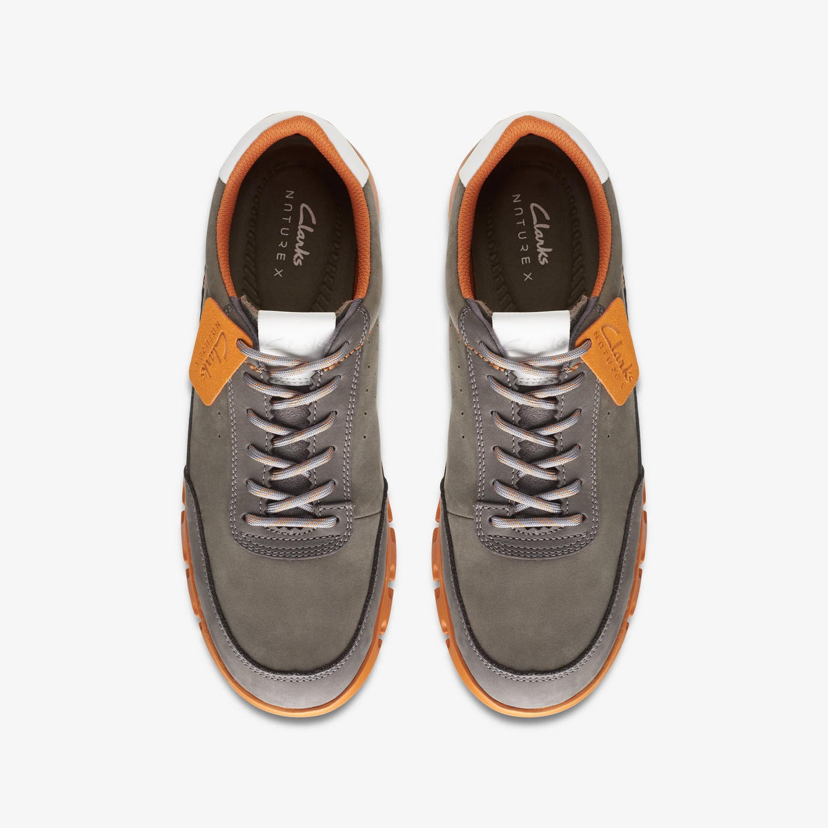 Clarks Nature X One Men's Dark Grey Combi Suede 26170629 — top view