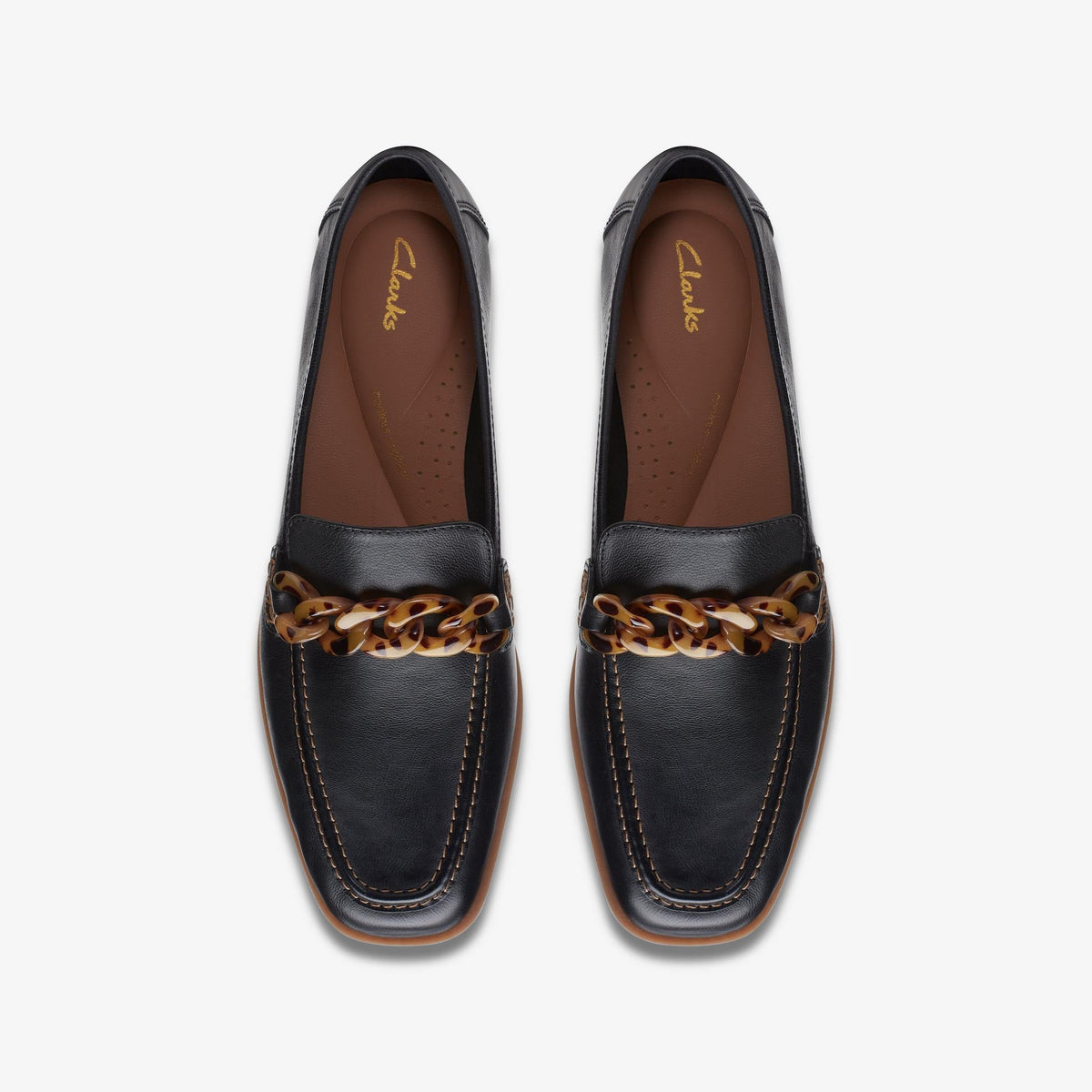 Clarks Sarafyna Iris Women's Black Leather 26171043 — top view