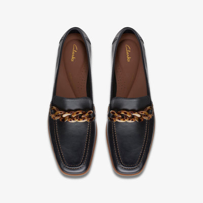 Clarks Sarafyna Iris Women's Black Leather 26171043 — top view