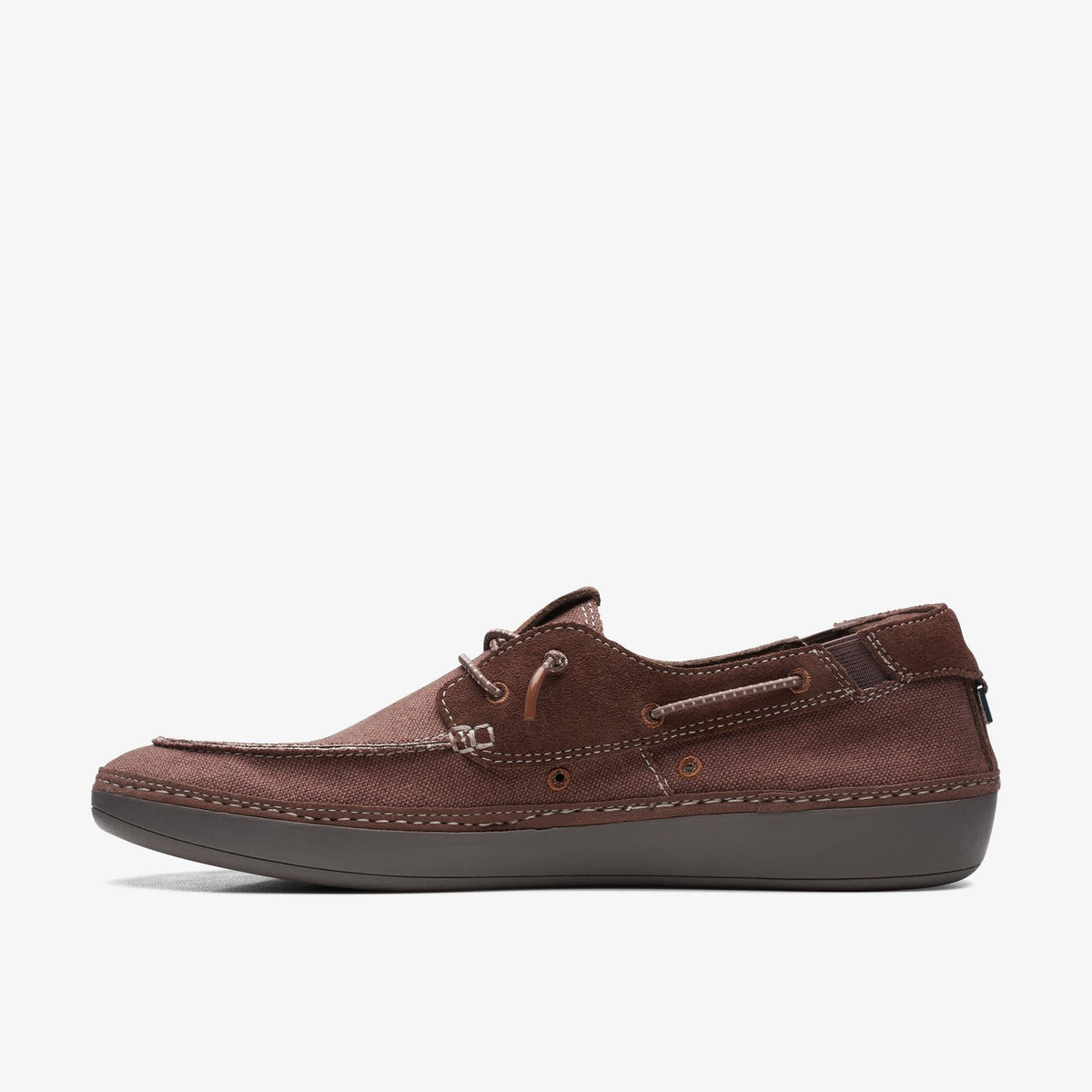 Clarks Higley Tie Men's Brown Combi Textile 26171554 — side view