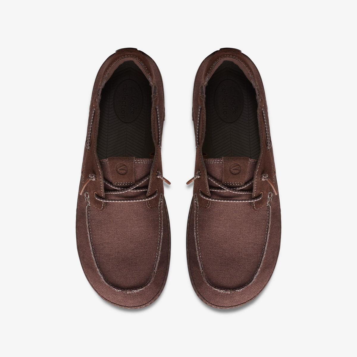 Clarks Higley Tie Men's Brown Combi Textile 26171554 — top view