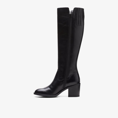 Clarks Valvestino Hi Women's Black Leather 26171831 — side view