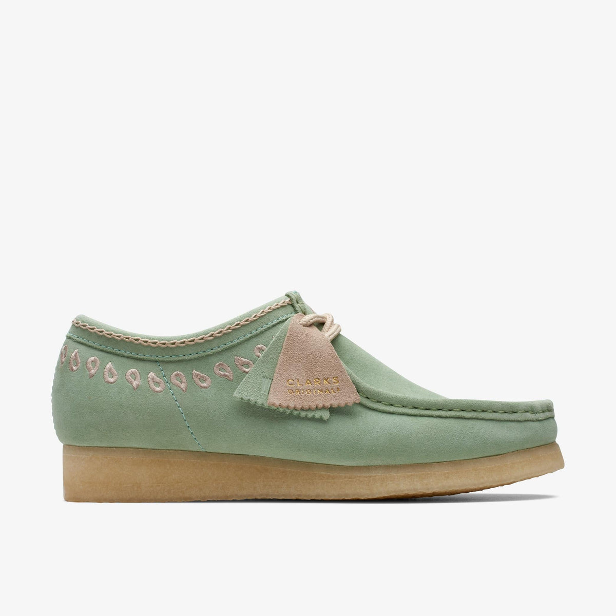 Clarks Originals Wallabee Green Embroidery Men's Green Embroidery Suede 26172073