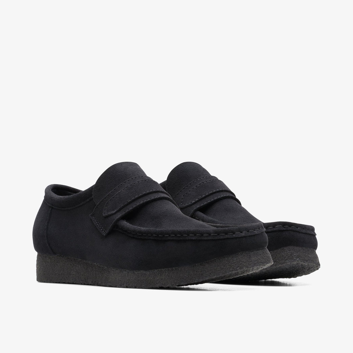 Clarks Originals Wallabee Loafer Men's Black Suede 26172503 — sole view