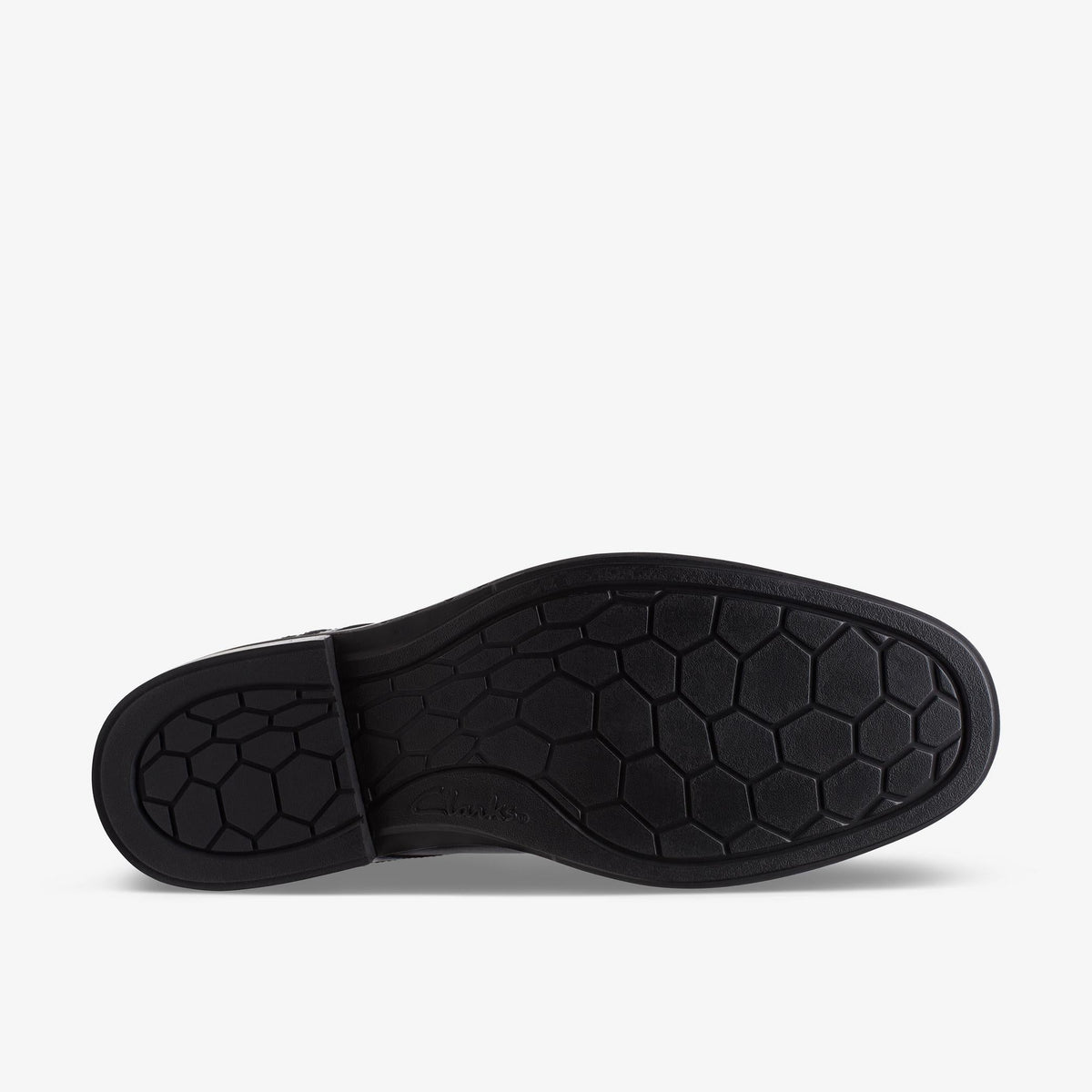Clarks Un Hugh Cap Men's Black Leather 26172836 — rear view