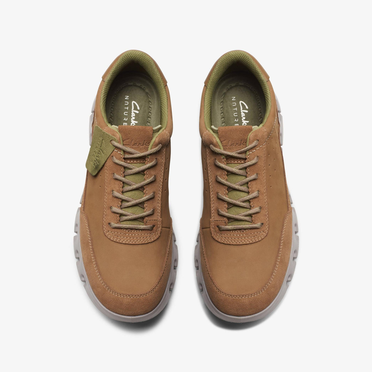 Clarks Nature X One Men's Dark Sand Nubuck 26173583 — top view