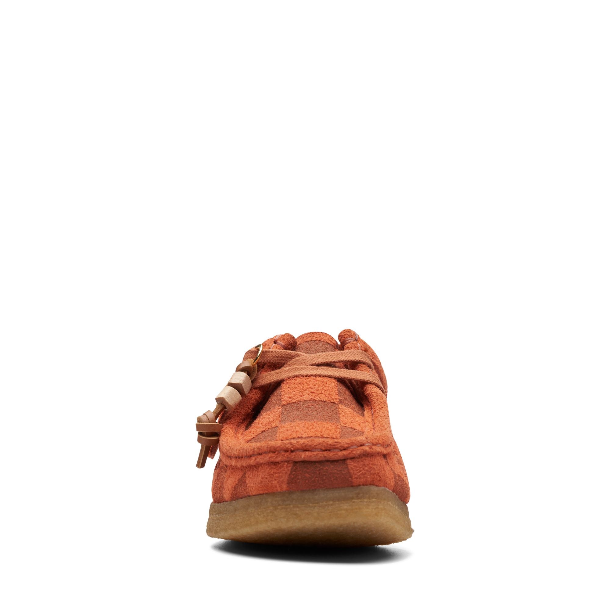 Clarks Originals Wallabee Women's Orange Check Casual Shoes