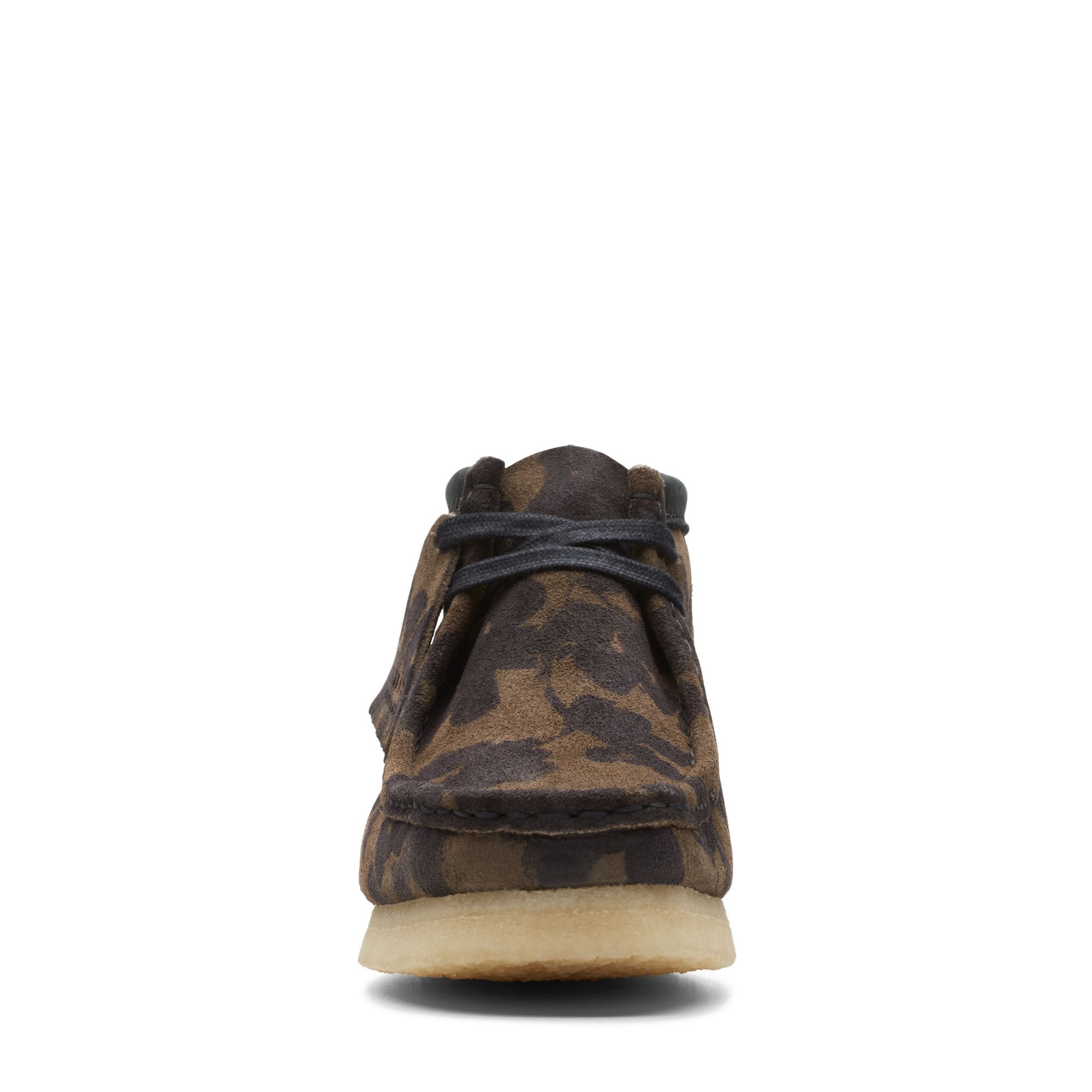 [26174023] WOMENS CLARKS WALLABEE BOOT BLK/KHAKI FLORAL