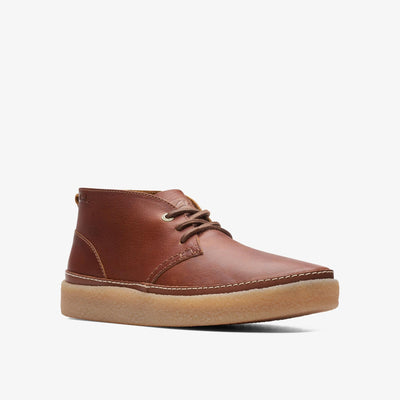Clarks Oakpark Mid Men's Tan Tumbled Leather 26174666 — rear view
