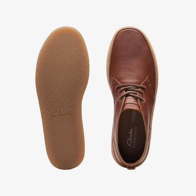 Clarks Oakpark Mid Men's Tan Tumbled Leather 26174666 — top view