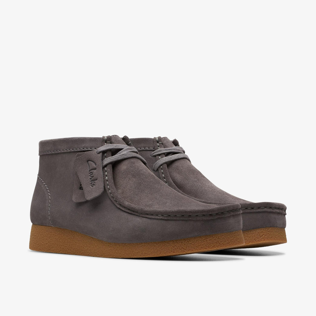 Clarks Originals Wallabee EVO Boot Men's Grey Suede 26174938 — sole view