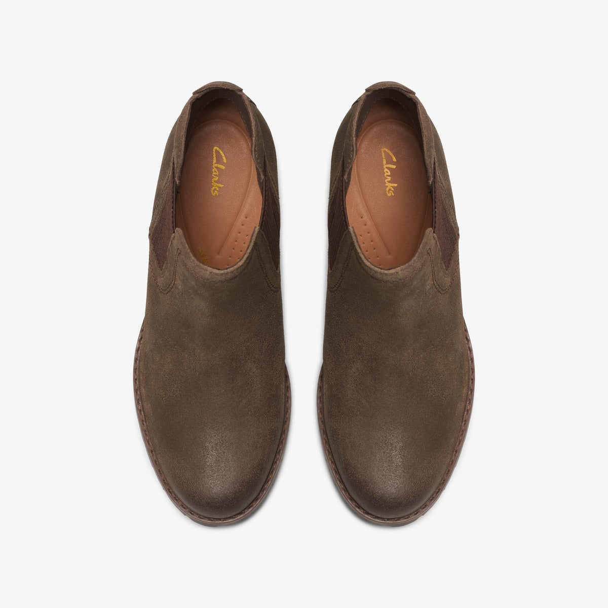 Clarks Leda Up Women's Dark Olive Suede 26174963 — top view