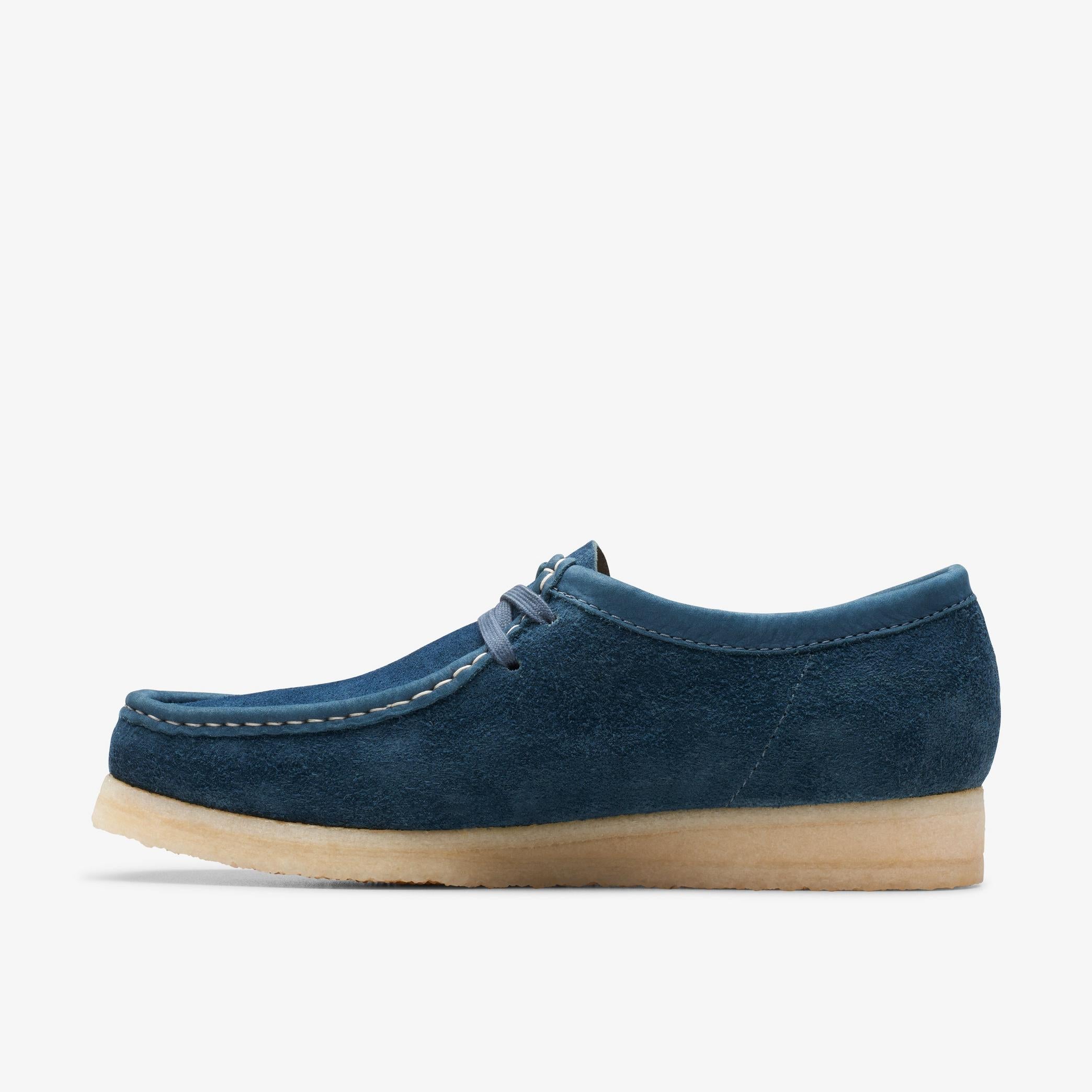 [26175709] Mens CLARKS WALLABEE - NAVY/TEAL SDE