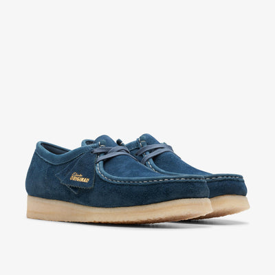 Clarks Originals Wallabee - Navy/Teal Sde Men's Navy/Teal Suede 26175709 — sole view