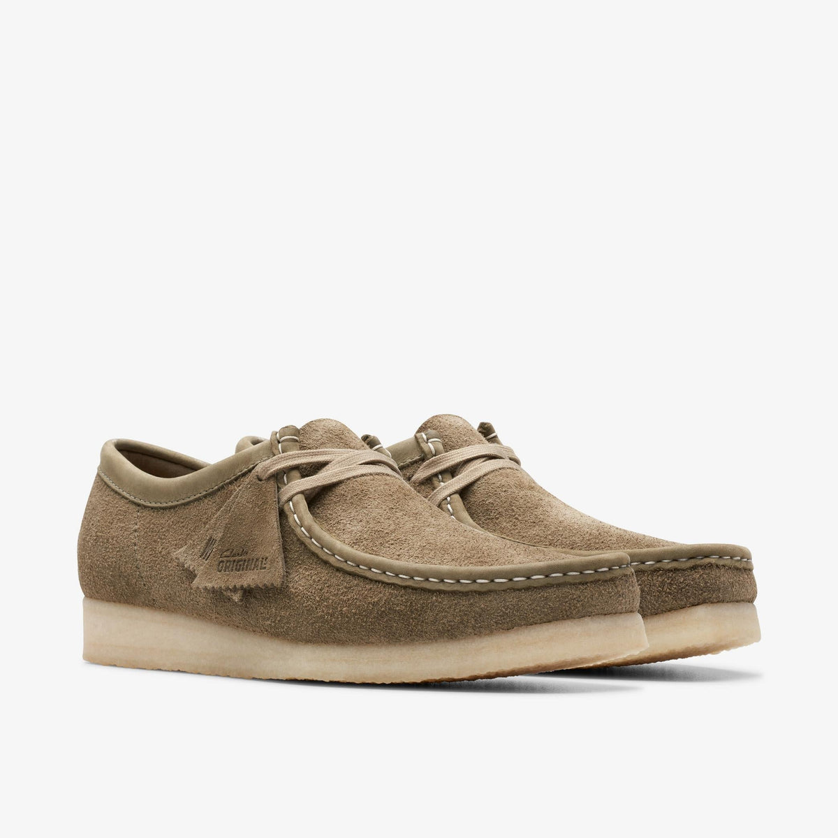 Clarks Originals Wallabee - Pale Khaki Suede Men's Pale Khaki Suede 26175710 — sole view
