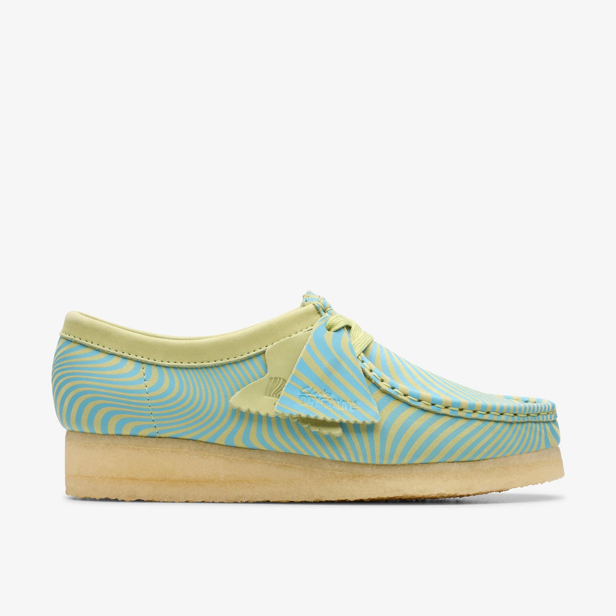 Clarks Originals Wallabee Women's Blue Lime Print Nubuck 26175834