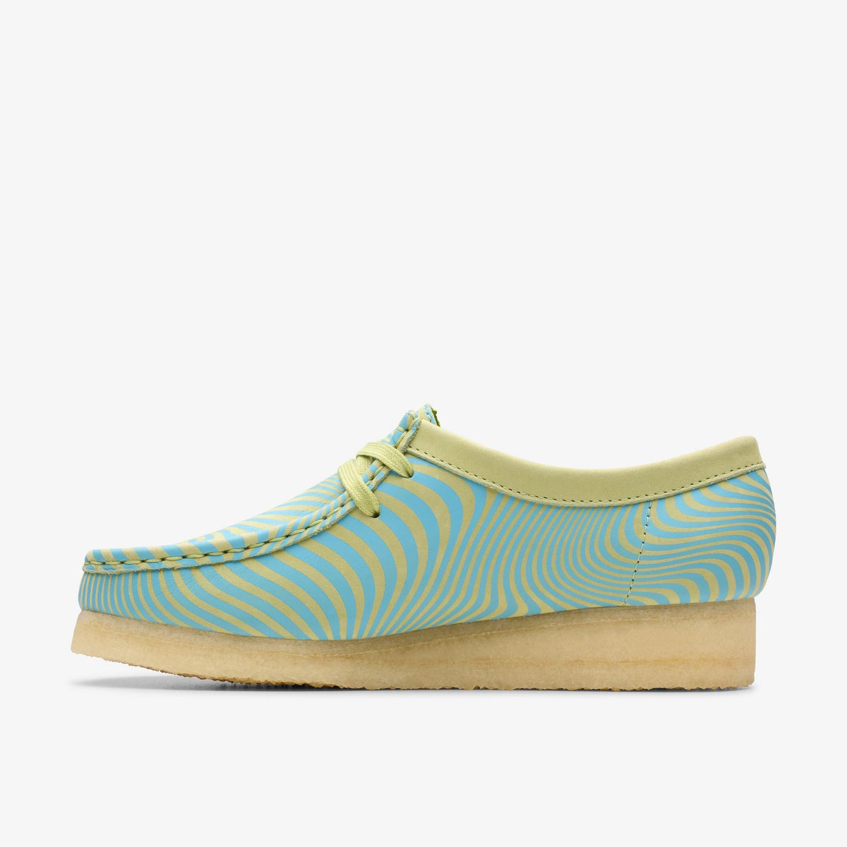 Clarks Originals Wallabee Women's Blue / Lime Print 26175834 — side view