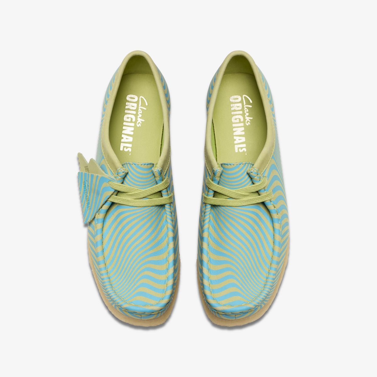 Clarks Originals Wallabee Women's Blue / Lime Print 26175834 — top view