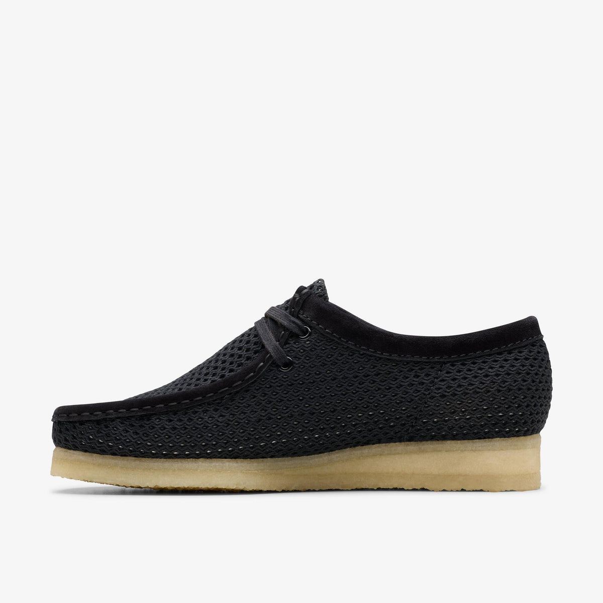 Clarks Originals Wallabee Men's Black Mesh 26175848 — side view