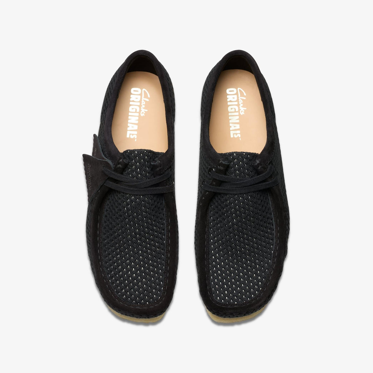 Clarks Originals Wallabee Men's Black Mesh 26175848 — top view