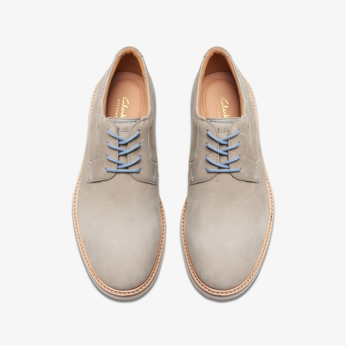 Clarks Atticus Lt Lace Men's Grey Nubuck 26176084 — top view