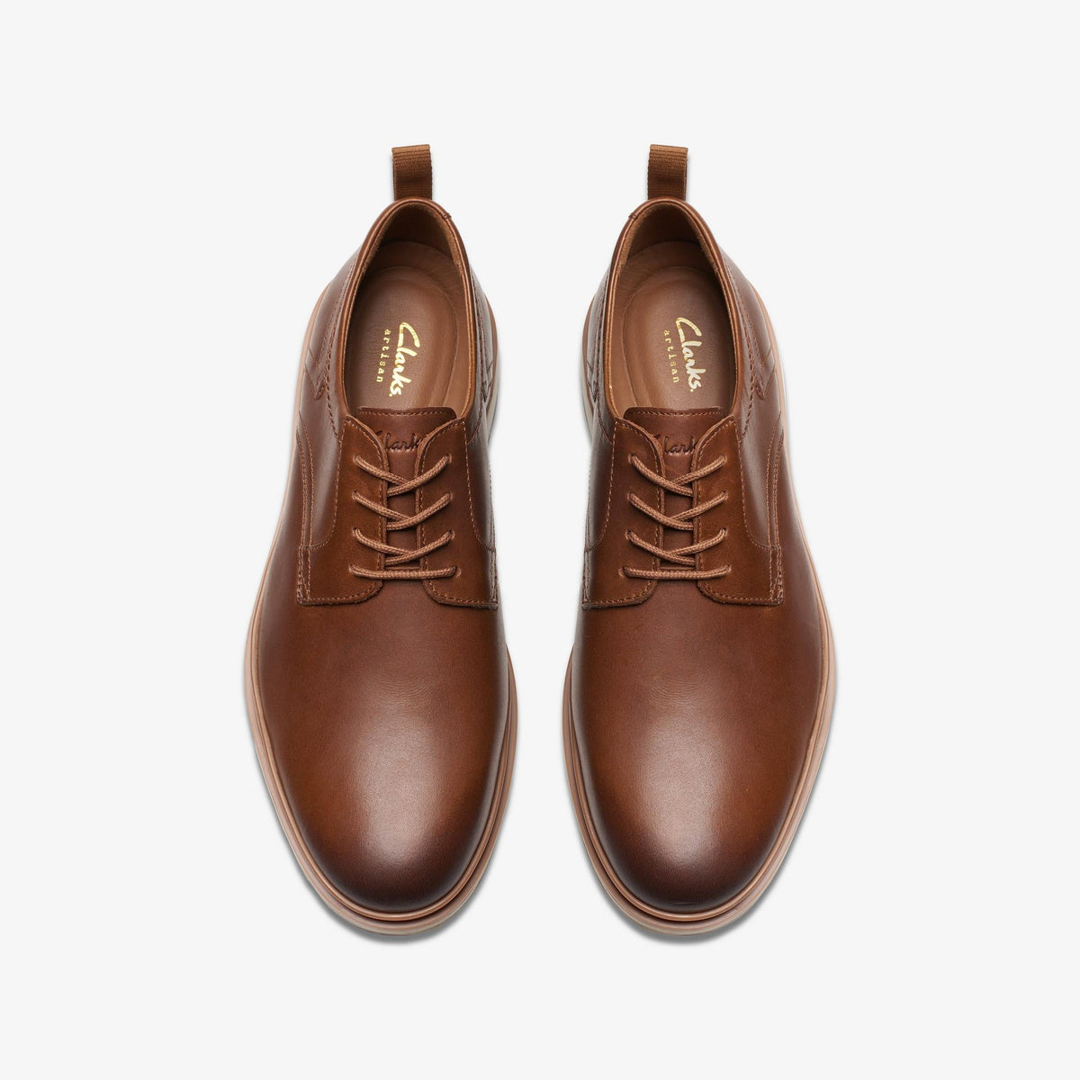 Clarks Chantry Lo Men's Dark Tan Leather 26176099 — top view