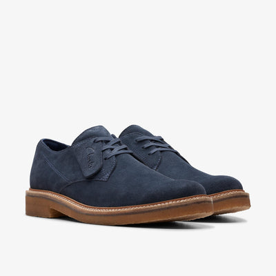 Clarks Clarkdale Derby Men's Navy Suede 26176109 — sole view
