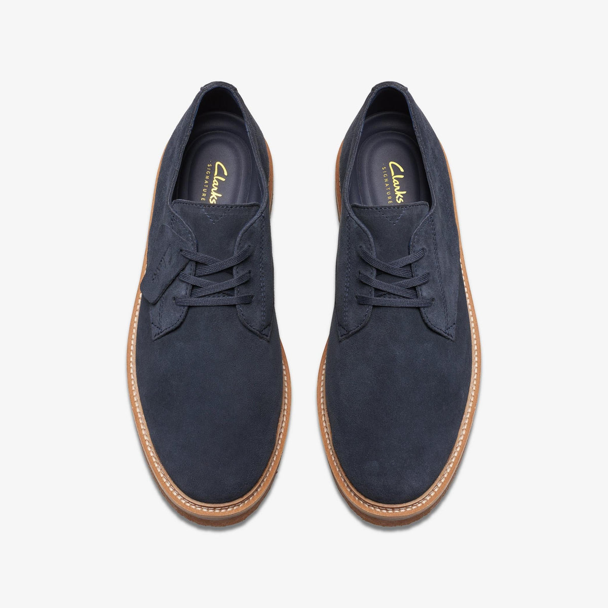 Clarks Clarkdale Derby Men's Navy Suede 26176109 — top view